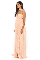 Lavinque Dress Pêche / XS Robe Longue Blanche | Drapée | Aérienne et Féminine