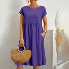 Lavinque Dress Pourpre / S Robe d'Été en Coton | Ample | Légère et Décontractée