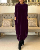 Lavinque Dress Pourpre / S Robe Longue en Velours | Coupe Ample & Élégante | Confort et Raffinement