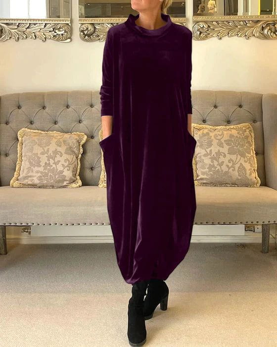 Lavinque Dress Pourpre / S Robe Longue en Velours | Coupe Ample & Élégante | Confort et Raffinement