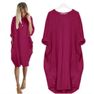 Lavinque Dress Pourpre / S Robe Oversize à Manches Longues | Confort Élégance Décontractée