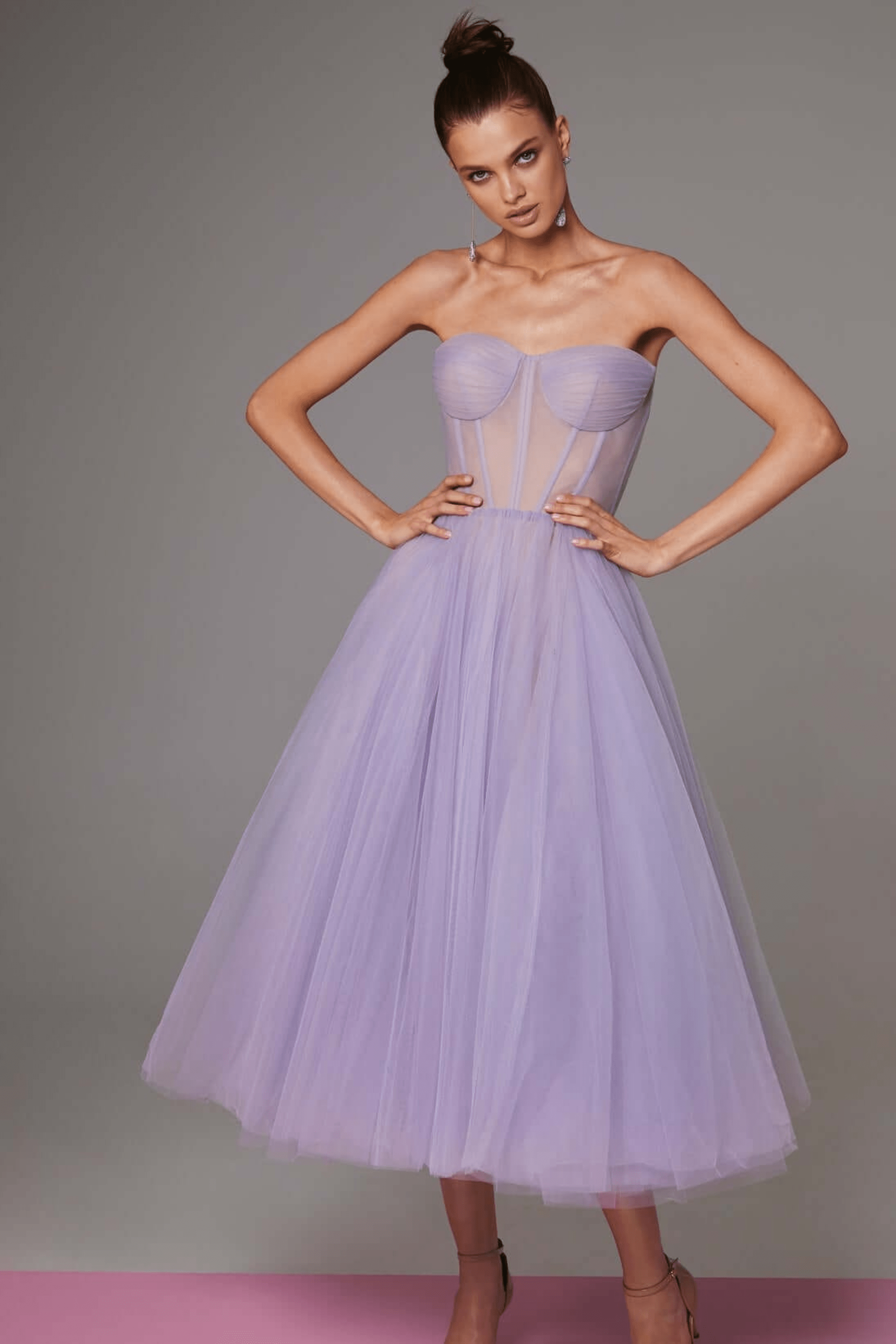 Lavinque Dress Pourpre / XS Robe Bustier Noire | Tulle | Dramatique et Élégante