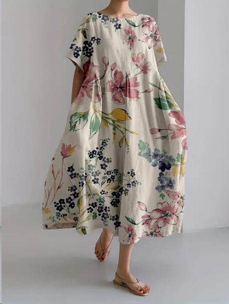 Lavinque Dress Prairie d'été / S Robe Longue Bohème | Élégance Florale | Légèreté &  Confort