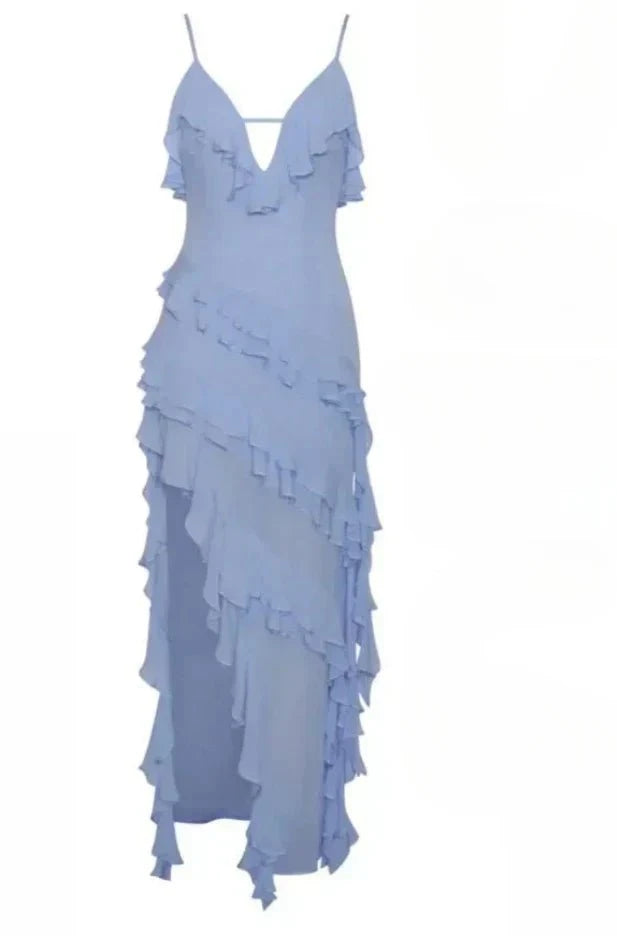 Lavinque Dress Robe Asymétrique à Volants | Élégante | Glamour et Féminine