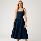 Lavinque Dress Robe Blanche Longue | Décolleté Carré | Élégance Fluide