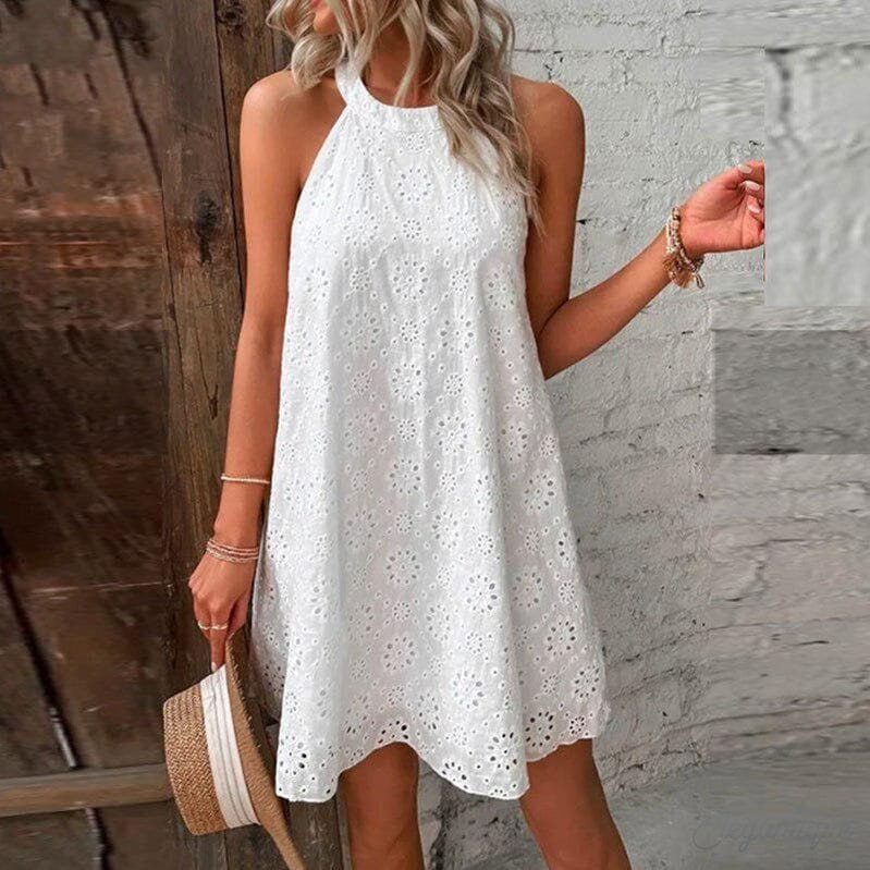 Lavinque Dress Robe Brodée Blanche | Été | Légère et Romantique