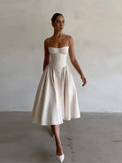 Lavinque Dress Robe Bustier Évasée | Élégance Vintage | Structurée et Féminine