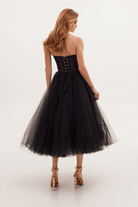 Lavinque Dress Robe Bustier Noire | Tulle | Dramatique et Élégante