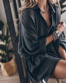 Lavinque Dress Robe Chemise Courte en Lin | Décontractée | Légère et Naturelle