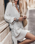 Lavinque Dress Robe Chemise Courte en Lin | Décontractée | Légère et Naturelle