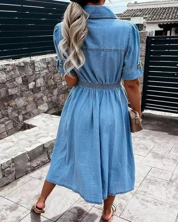 Lavinque Dress Robe Chemise en Jean | Décontractée | Structurée et Féminine