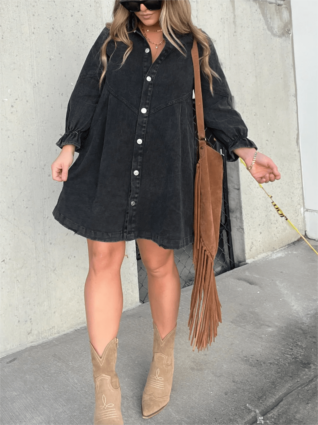 Lavinque Dress Robe Chemise en Jean | Décontractée & Tendance | Coupe Ample