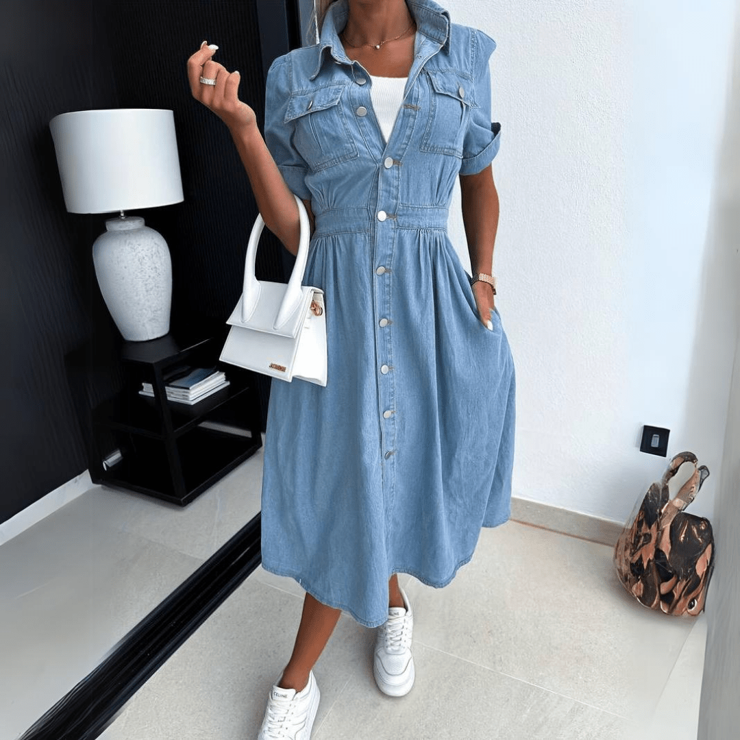 Lavinque Dress Robe Chemise en Jean | Style Décontracté | Confort et Élégance