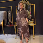 Lavinque Dress Robe Chemise Longue à Motif Floral | Élégance Décontractée | Fluide & Confortable