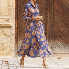 Lavinque Dress Robe Chemise Longue | Imprimé Floral Chic | Élégante et Fluide