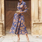 Lavinque Dress Robe Chemise Longue | Imprimé Floral Chic | Élégante et Fluide
