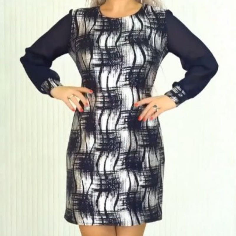 Lavinque Dress Robe Chic Imprimée | Manches Longues | Élégance et Confort
