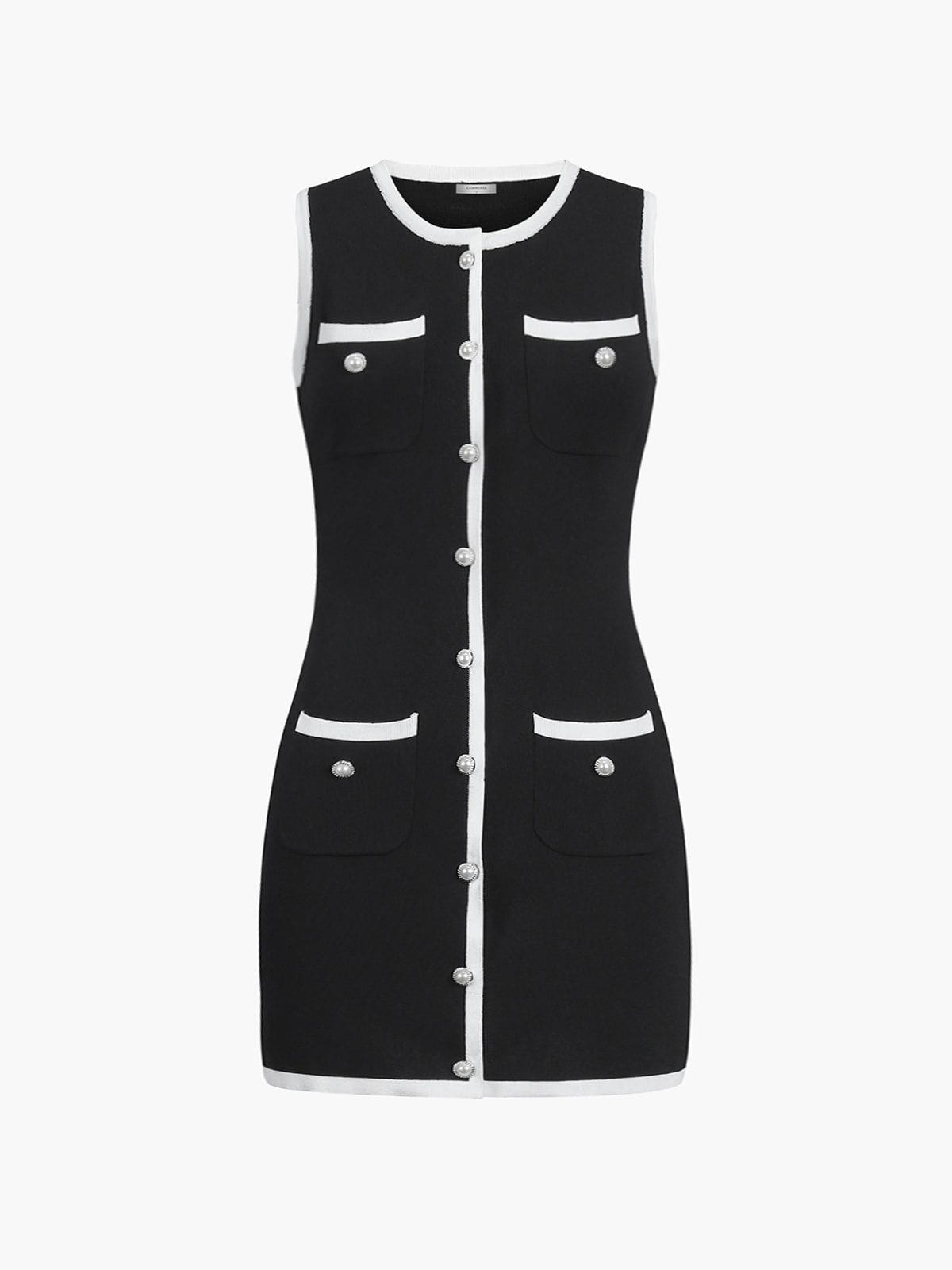 Lavinque Dress Robe Courte Bicolore | Chic Parisien | Élégante et Structurée