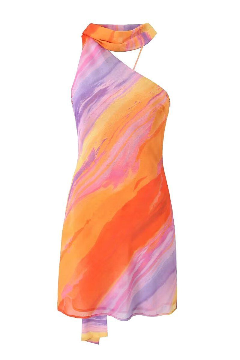 Lavinque Dress Robe Courte Dos Nu | Multicolore | Sensuelle et Estivale
