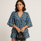Lavinque Dress Robe Courte Imprimée Tropicale | Noire à Feuillage | Légère & Élégante