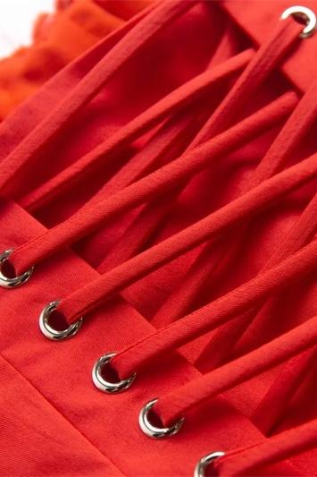 Lavinque Dress Robe Courte Rouge à Bretelles | Romantique | Fluide et Féminine