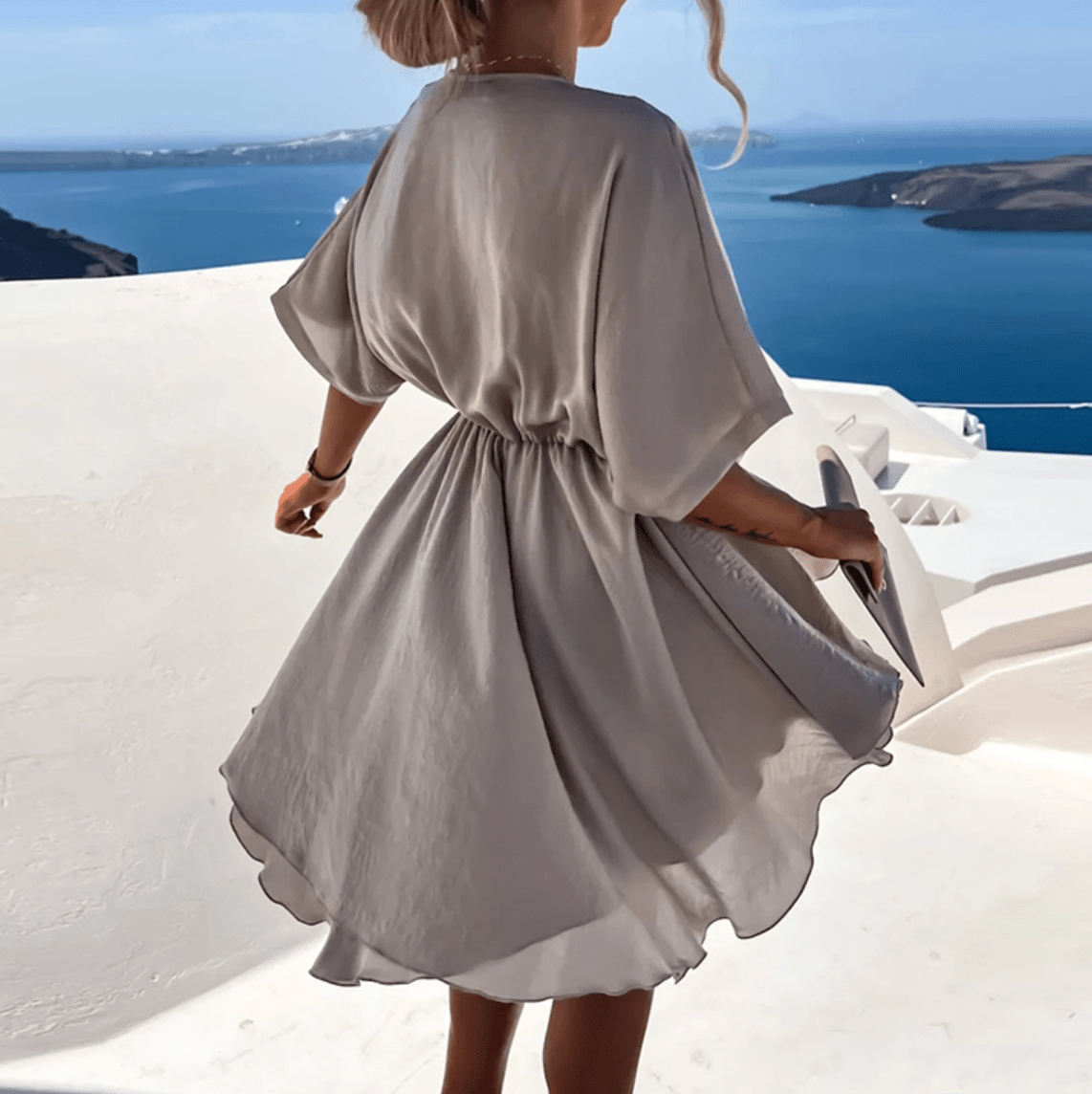 Lavinque Dress Robe Courte Satinée | Fluide | Légère et Élégante