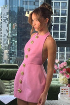 Lavinque Dress Robe Courte Structurée | Rose | Élégante et Audacieuse