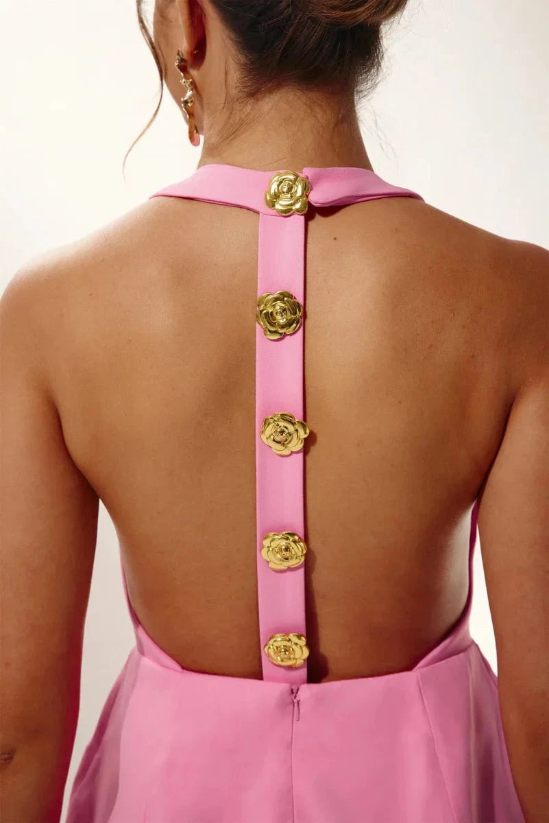 Lavinque Dress Robe Courte Structurée | Rose | Élégante et Audacieuse