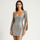 Lavinque Dress Robe de Soirée Argentée | Paillettes | Glamour et Audacieuse