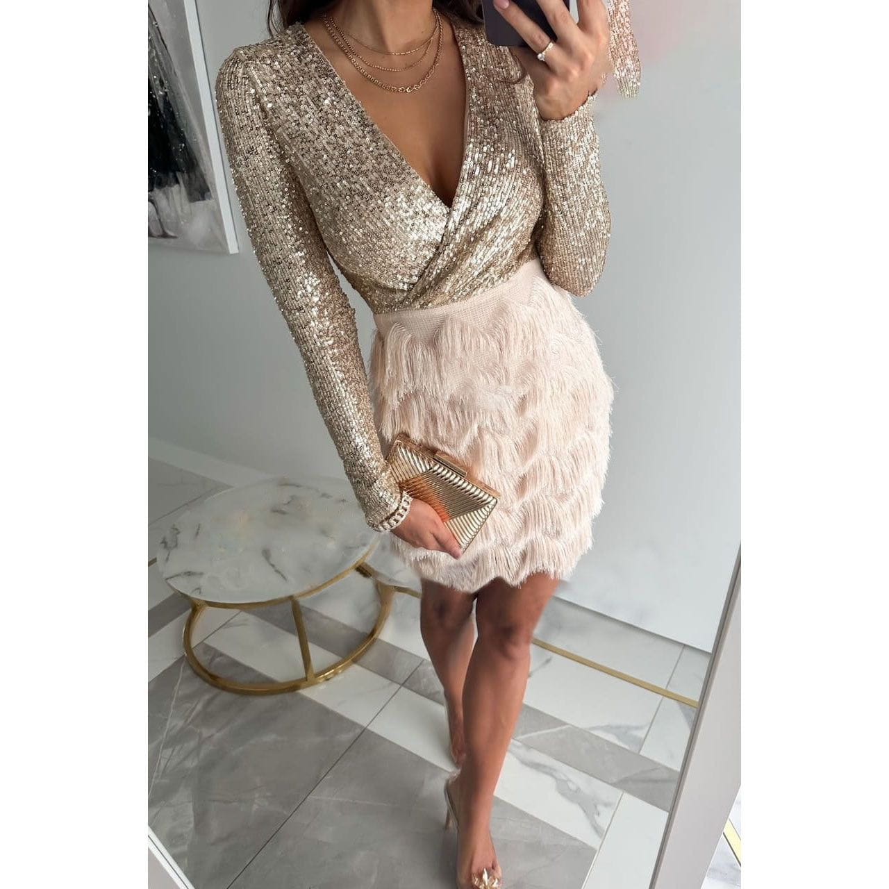 Lavinque Dress Robe de Soirée Femme | Élégance & Paillettes | Look Chic et Glamour