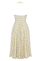 Lavinque Dress Robe Dos Nu à Fleurs | Jaune Pastel | Fraîche et Vintage