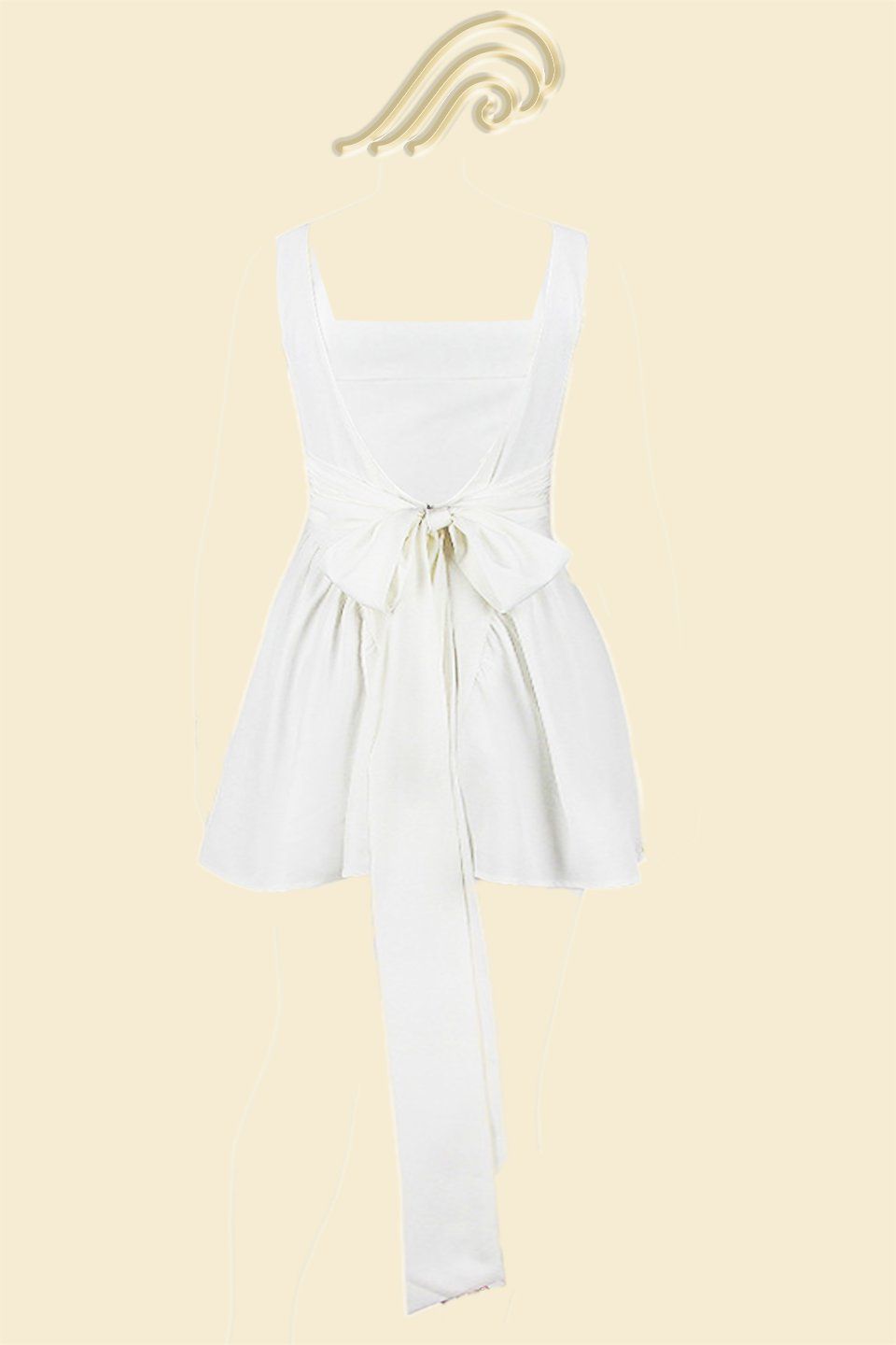 Lavinque Dress Robe Dos Nu | Crème | Élégante et Féminine