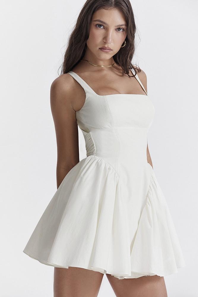 Lavinque Dress Robe Dos Nu | Crème | Élégante et Féminine