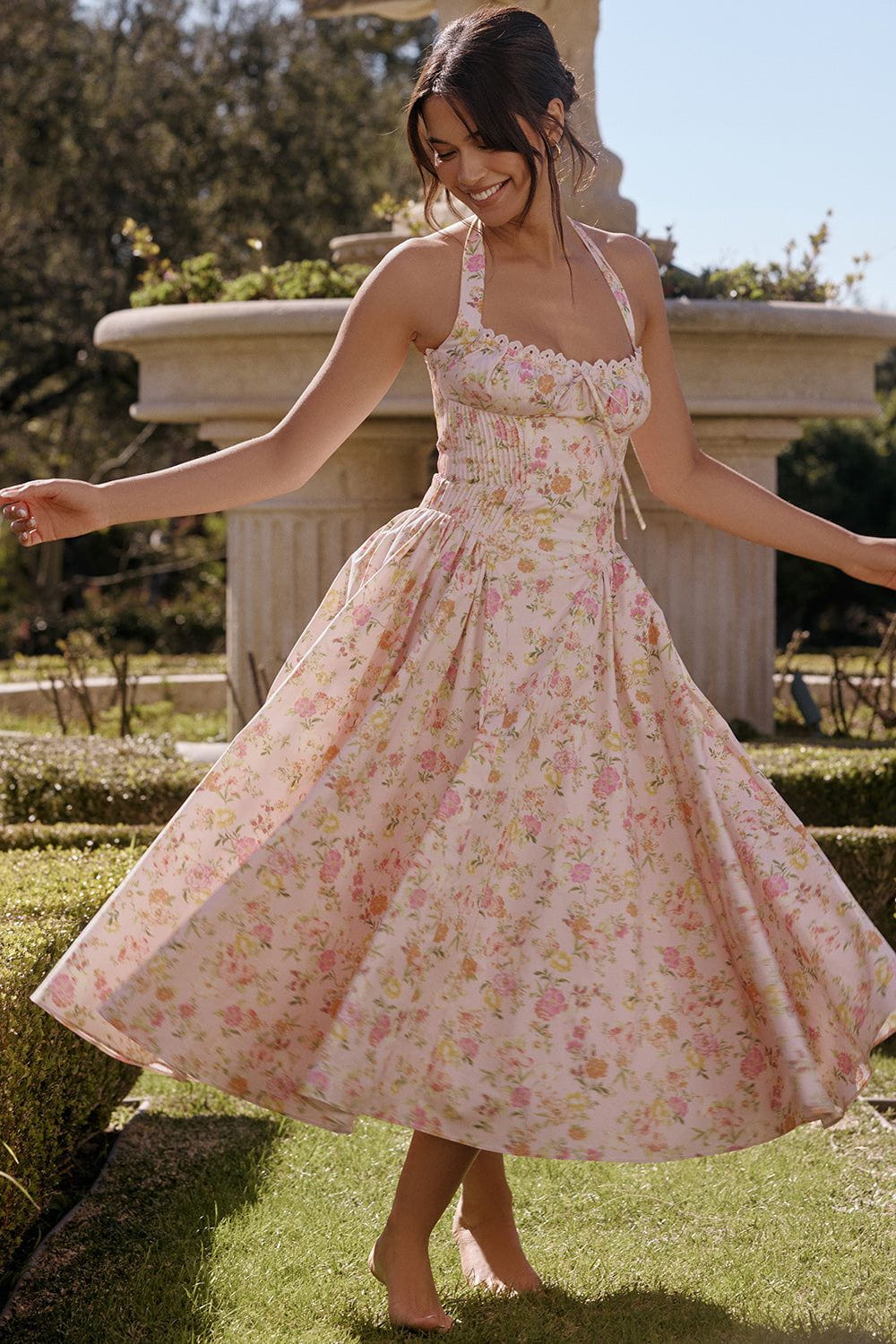 Lavinque Dress Robe Dos Nu Rose | Vintage | Élégante et Féminine