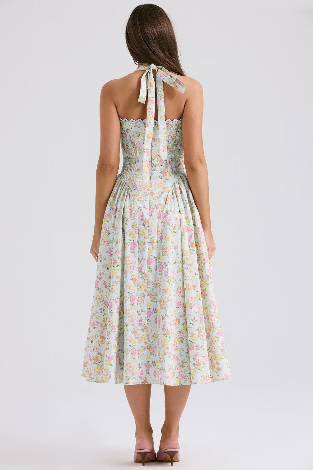 Lavinque Dress Robe Dos Nu Rose | Vintage | Élégante et Féminine