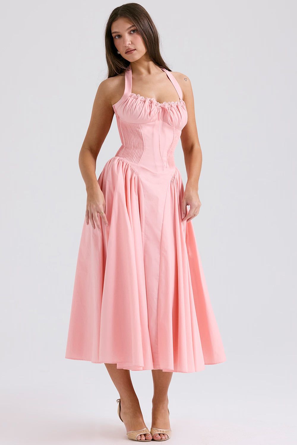 Lavinque Dress Robe Dos Nu Rose | Vintage | Élégante et Féminine