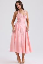 Lavinque Dress Robe Dos Nu Rose | Vintage | Élégante et Féminine