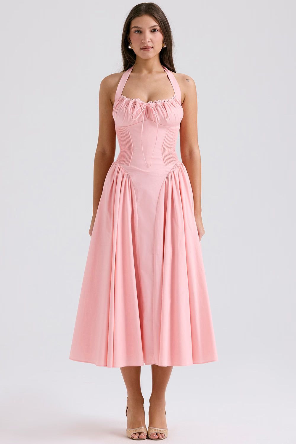 Lavinque Dress Robe Dos Nu Rose | Vintage | Élégante et Féminine