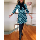 Lavinque Dress Robe Droite à Motifs | Coupe Confortable | Élégance Rétro