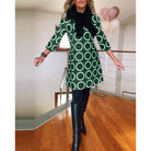 Lavinque Dress Robe Droite à Motifs | Coupe Confortable | Élégance Rétro