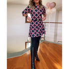Lavinque Dress Robe Droite à Motifs | Coupe Confortable | Élégance Rétro