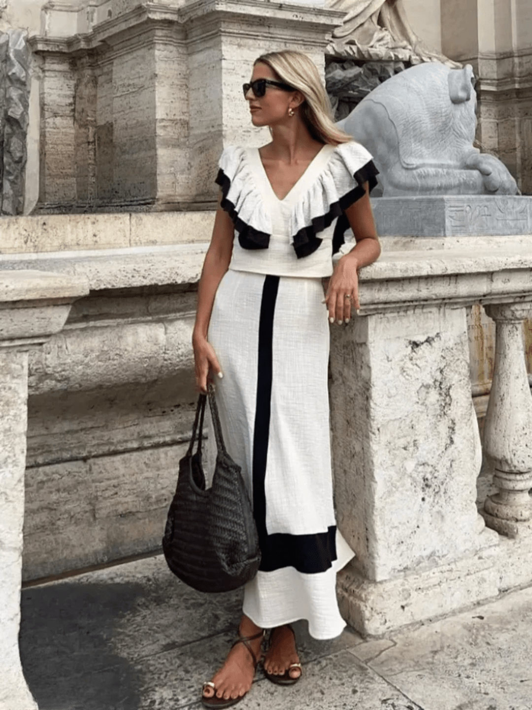 Lavinque Dress Robe Élégante Bicolore | Chic | Structurée et Raffinée