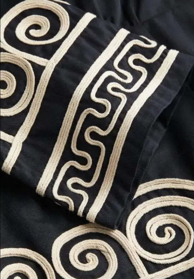 Lavinque Dress Robe Évasée à Manches Longues | Élégance Charme Bohème | Détails Brodés
