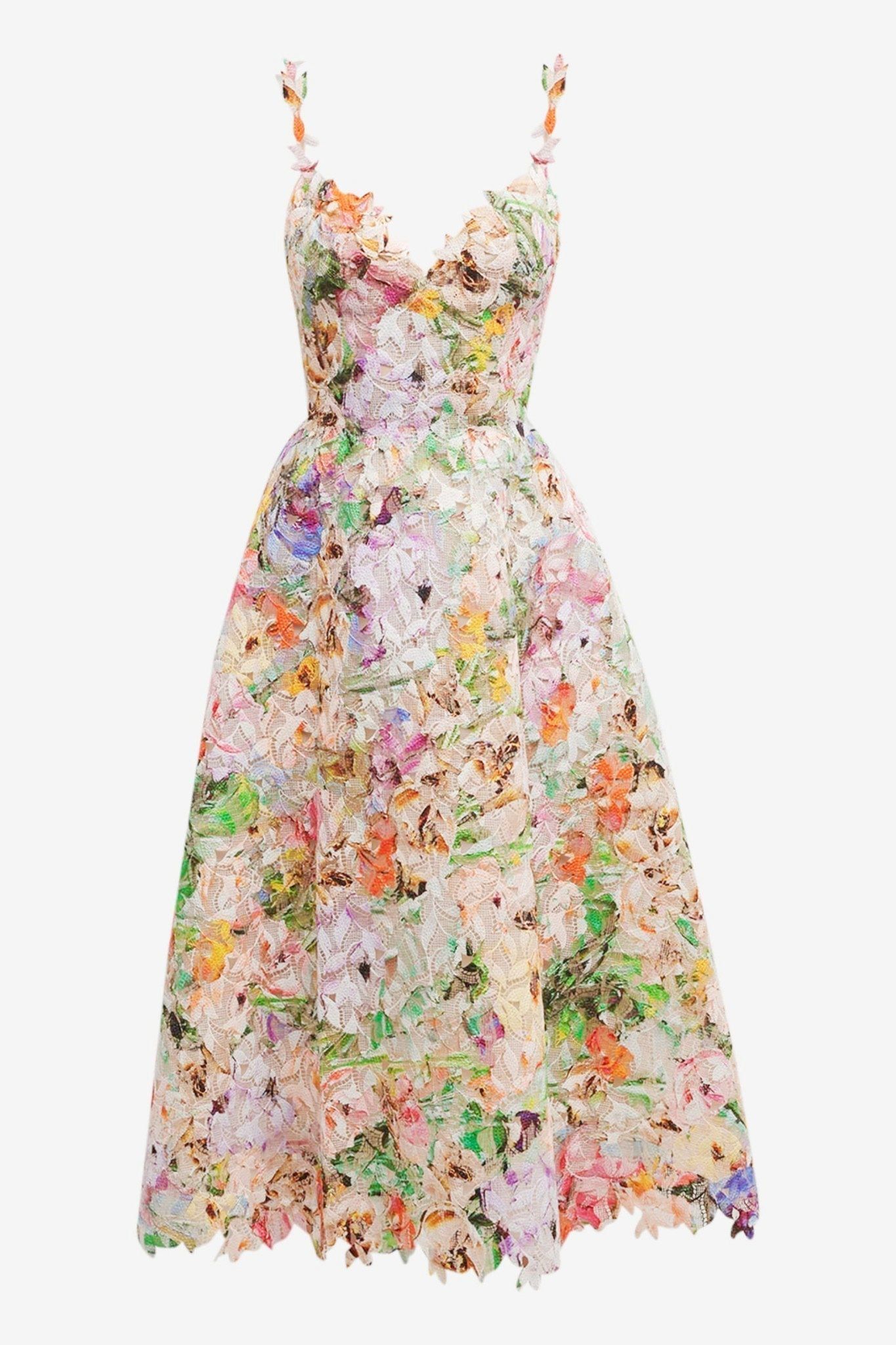 Lavinque Dress Robe Fleurie en Dentelle | Midi | Élégante et Romantique