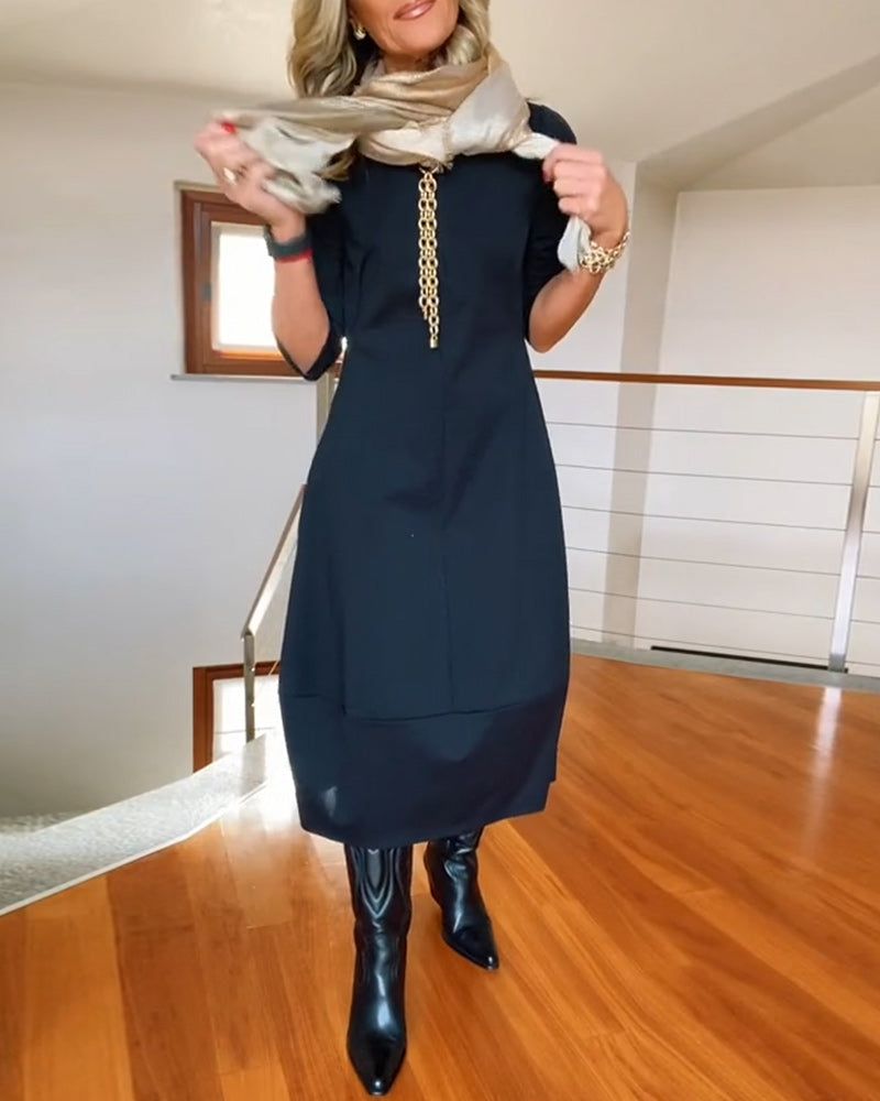 Lavinque Dress Robe Hiver Chic | Coupe Ample & Boutons Décoratifs | Élégance et Confort
