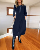 Lavinque Dress Robe Hiver Chic | Coupe Ample & Boutons Décoratifs | Élégance et Confort