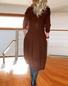Lavinque Dress Robe Hiver Chic | Coupe Ample & Boutons Décoratifs | Élégance et Confort