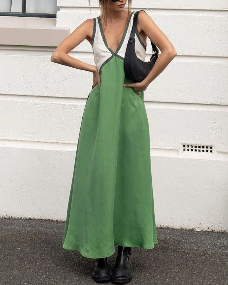 Lavinque Dress Robe Longue Bicolore Bohème | Élégante | Fluide et Tendance
