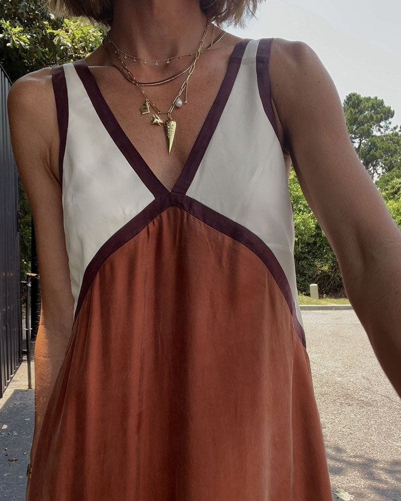 Lavinque Dress Robe Longue Bicolore Bohème | Élégante | Fluide et Tendance