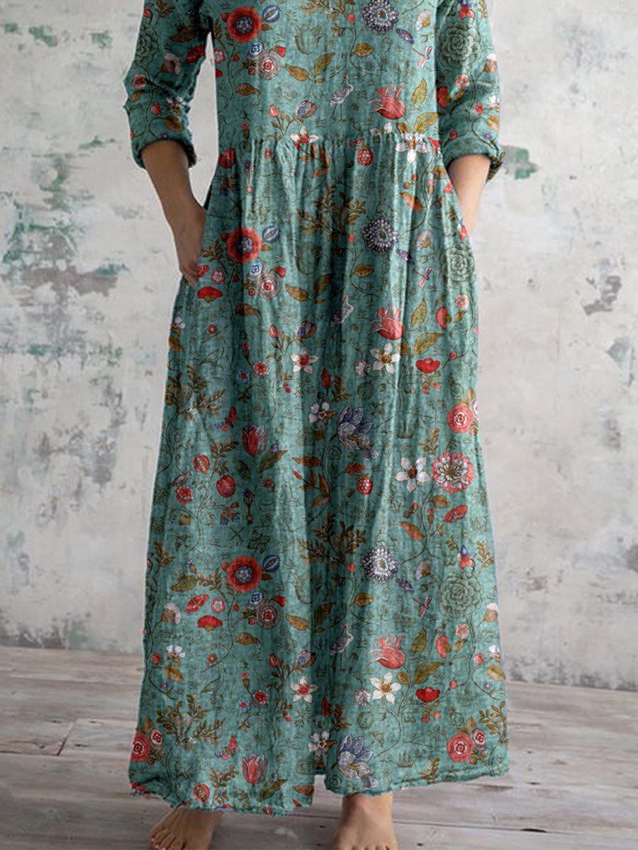 Lavinque Dress Robe Longue Bohème | Coton | Fluide et Fleurie